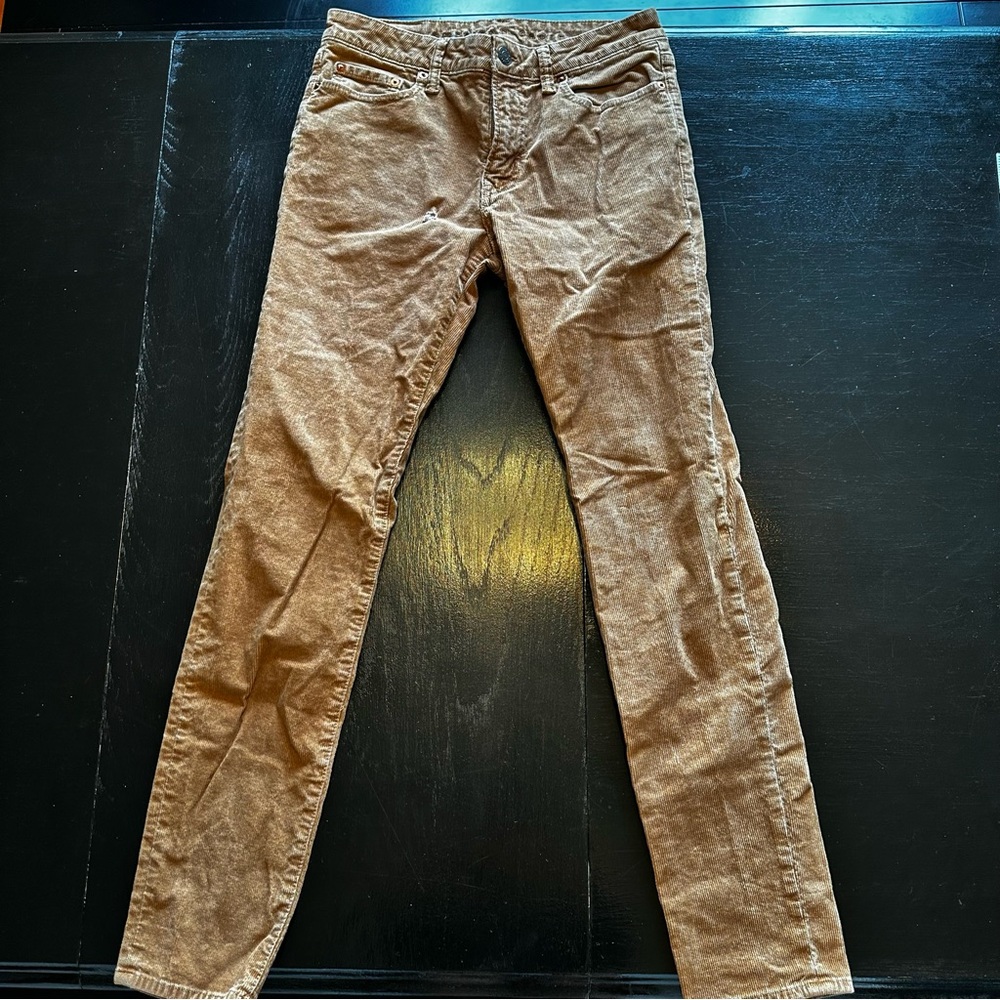 American Eagle 30x32 Flex Skinny Slim Brown Corduroy Pant Tighter Fit
